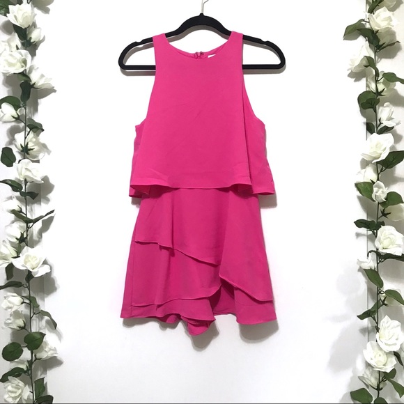 DO+BE Pants - DO+BE Bright Pink Tiered Layers Romper S